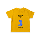 Milestone T-Shirt for 3rd Month | Soft Cotton Personalized T-Shirt | Unisex Design - CHROME YELLOW - 0-5 Months Old (Chest 17")