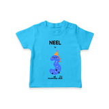 Celebrate The Third Month Birthday Custom T-Shirt, Featuring with your Baby's name - SKY BLUE - 0 - 5 Months Old (Chest 17")