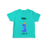 Celebrate The Third Month Birthday Custom T-Shirt, Featuring with your Baby's name - TEAL - 0 - 5 Months Old (Chest 17")