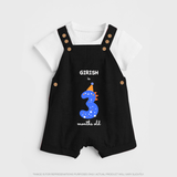 Celebrate Your Baby's 3-Month Journey With Our Beautifully Customized Baby Dungaree Set, Perfect For Capturing Magical Memories - BLACK - 0 - 5 Months Old (Chest 18")