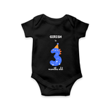 Celebrate Your Baby's 3-Month Journey With Our Beautifully Customized Baby Romper, Perfect For Capturing Magical Memories - BLACK - 0 - 3 Months Old (Chest 16")