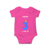 Celebrate Your Baby's 3-Month Journey With Our Beautifully Customized Baby Romper, Perfect For Capturing Magical Memories - HOT PINK - 0 - 3 Months Old (Chest 16")