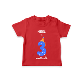 Celebrate The Third Month Birthday Custom T-Shirt, Featuring with your Baby's name - RED - 0 - 5 Months Old (Chest 17")