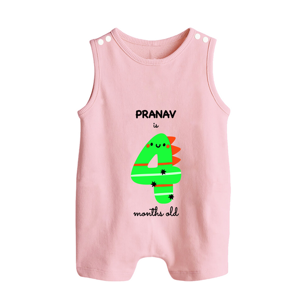 Celebrate Your Baby's 4-Month Journey With Our Beautifully Customized Baby Romper Suit, Perfect For Capturing Magical Memories - BABY PINK - 0 - 5 Months Old (Chest 18")