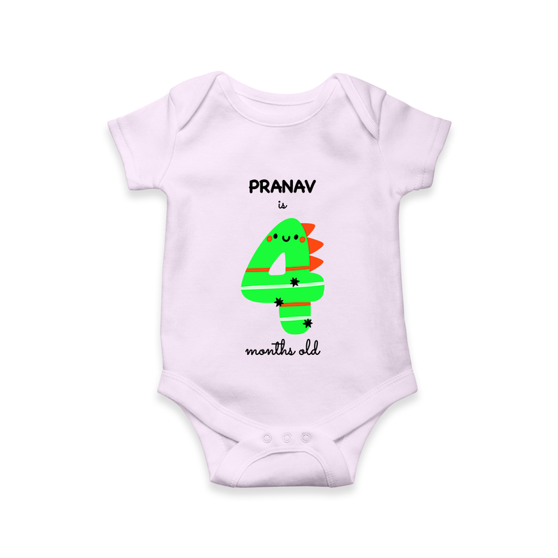 Celebrate Your Baby's 4-Month Journey With Our Beautifully Customized Baby Romper, Perfect For Capturing Magical Memories - LILAC - 0 - 3 Months Old (Chest 16")