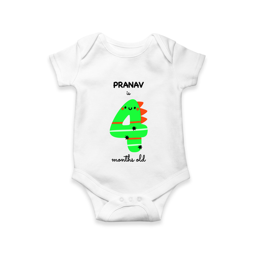 Celebrate Your Baby's 4-Month Journey With Our Beautifully Customized Baby Romper, Perfect For Capturing Magical Memories