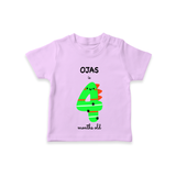 Celebrate The Fourth Month Birthday Custom T-Shirt, Featuring with your Baby's name - LILAC - 0 - 5 Months Old (Chest 17")