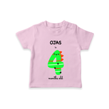 Celebrate The Fourth Month Birthday Custom T-Shirt, Featuring with your Baby's name - PINK - 0 - 5 Months Old (Chest 17")