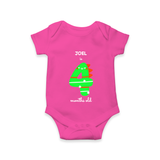 Celebrate Your Baby's 4-Month Journey With Our Beautifully Customized Baby Romper, Perfect For Capturing Magical Memories - HOT PINK - 0 - 3 Months Old (Chest 16")