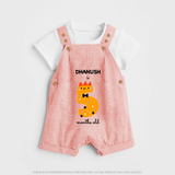 Celebrate Your Baby's 5-Month Journey With Our Beautifully Customized Baby Dungaree Set, Perfect For Capturing Magical Memories - PEACH - 0 - 5 Months Old (Chest 18")