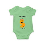 Celebrate The Fifth Month Birthday Custom Romper, Featuring with your Baby's name - GREEN - 0 - 3 Months Old (Chest 16")