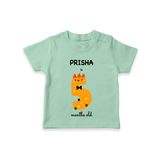 Celebrate The Fifth Month Birthday Custom T-Shirt, Featuring with your Baby's name - MINT GREEN - 0 - 5 Months Old (Chest 17")