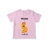 Celebrate The Fifth Month Birthday Custom T-Shirt, Featuring with your Baby's name - PINK - 0 - 5 Months Old (Chest 17")