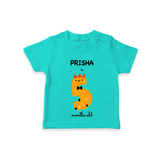 Celebrate The Fifth Month Birthday Custom T-Shirt, Featuring with your Baby's name - TEAL - 0 - 5 Months Old (Chest 17")