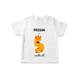 Celebrate The Fifth Month Birthday Custom T-Shirt, Featuring with your Baby's name - WHITE - 0 - 5 Months Old (Chest 17")