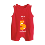 Celebrate Your Baby's 5-Month Journey With Our Beautifully Customized Baby Romper Suit, Perfect For Capturing Magical Memories - RED - 0 - 5 Months Old (Chest 18")