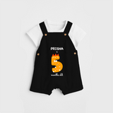 Celebrate The Fifth Month Birthday Custom Dungaree, Featuring with your Baby's name - BLACK - 0 - 5 Months Old (Chest 17")