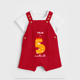 Celebrate Your Baby's 5-Month Journey With Our Beautifully Customized Baby Dungaree Set, Perfect For Capturing Magical Memories - RED - 0 - 5 Months Old (Chest 18")