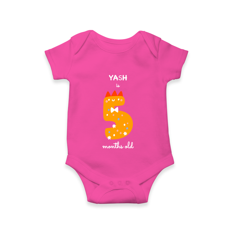 Celebrate Your Baby's 5-Month Journey With Our Beautifully Customized Baby Romper, Perfect For Capturing Magical Memories - HOT PINK - 0 - 3 Months Old (Chest 16")