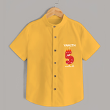 Celebrate The Fifth Month Birthday Custom Shirt, Featuring with your Baby's name - YELLOW - 0 - 6 Months Old (Chest 21")