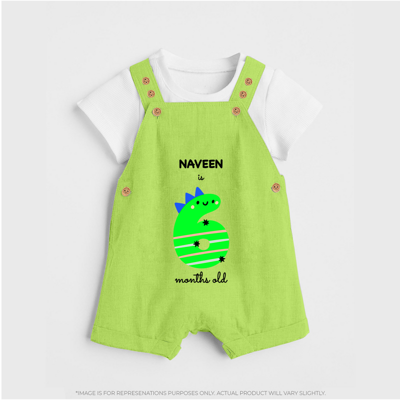 Celebrate Your Baby's 6-Month Journey With Our Beautifully Customized Baby Dungaree Set, Perfect For Capturing Magical Memories - GREEN - 0 - 5 Months Old (Chest 18")