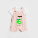 Celebrate The Sixth Month Birthday Custom Dungaree, Featuring with your Baby's name - PEACH - 0 - 5 Months Old (Chest 17")