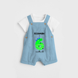 Celebrate The Sixth Month Birthday Custom Dungaree, Featuring with your Baby's name - SKY BLUE - 0 - 5 Months Old (Chest 17")