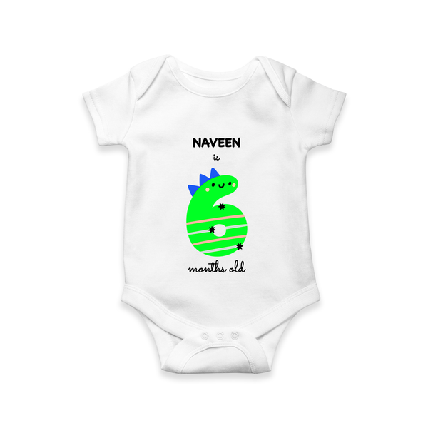 Celebrate Your Baby's 6-Month Journey With Our Beautifully Customized Baby Romper, Perfect For Capturing Magical Memories - WHITE - 0 - 3 Months Old (Chest 16")