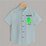 Milestone Shirt for 6th Month | Soft Cotton Personalized Shirt | Unisex Design - ARCTIC BLUE - 0 - 6 Months Old (Chest 23")