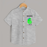 Milestone Shirt for 6th Month | Soft Cotton Personalized Shirt | Unisex Design - GREY - 0 - 6 Months Old (Chest 23")
