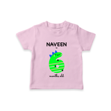 Milestone T-Shirt for 6th Month | Soft Cotton Personalized T-Shirt | Unisex Design - BABY PINK - 0-5 Months Old (Chest 17")