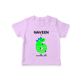 Milestone T-Shirt for 6th Month | Soft Cotton Personalized T-Shirt | Unisex Design - LILAC - 0-5 Months Old (Chest 17")