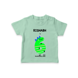 Celebrate The Sixth Month Birthday Custom T-Shirt, Featuring with your Baby's name - MINT GREEN - 0 - 5 Months Old (Chest 17")