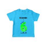 Celebrate The Sixth Month Birthday Custom T-Shirt, Featuring with your Baby's name - SKY BLUE - 0 - 5 Months Old (Chest 17")