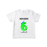 Milestone T-Shirt for 6th Month | Soft Cotton Personalized T-Shirt | Unisex Design - WHITE - 0-5 Months Old (Chest 17")