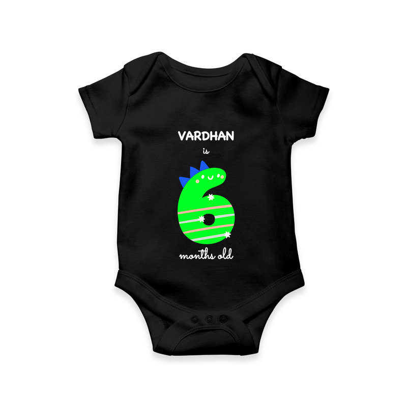 Celebrate Your Baby's 6-Month Journey With Our Beautifully Customized Baby Romper, Perfect For Capturing Magical Memories - BLACK - 0 - 3 Months Old (Chest 16")