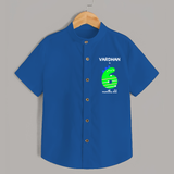 Milestone Shirt for 6th Month | Soft Cotton Personalized Shirt | Unisex Design - COBALT BLUE - 0 - 6 Months Old (Chest 23")