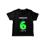 Milestone T-Shirt for 6th Month | Soft Cotton Personalized T-Shirt | Unisex Design - BLACK - 0-5 Months Old (Chest 17")
