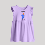 Milestone Baby Frock for 7th Month | Soft Cotton Personalized Baby Frock | Unisex Design - LILAC - 0 - 3 Months Old (Chest 17")