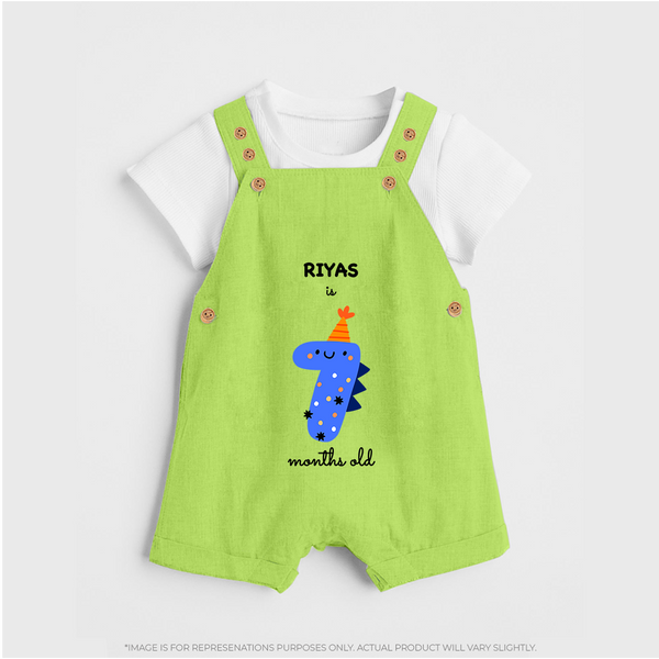 Celebrate Your Baby's 7-Month Journey With Our Beautifully Customized Baby Dungaree Set, Perfect For Capturing Magical Memories - GREEN - 0 - 5 Months Old (Chest 18")