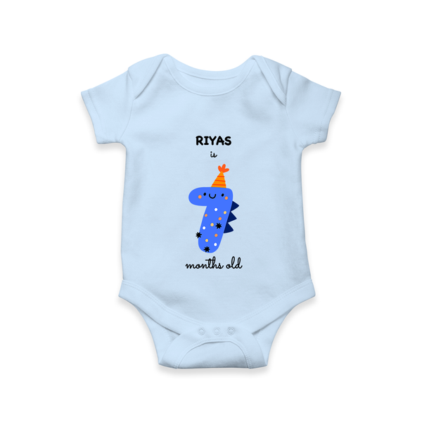 Celebrate Your Baby's 7-Month Journey With Our Beautifully Customized Baby Romper, Perfect For Capturing Magical Memories - BABY BLUE - 0 - 3 Months Old (Chest 16")