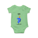 Celebrate The Seventh Month Birthday Custom Romper, Featuring with your Baby's name - GREEN - 0 - 3 Months Old (Chest 16")