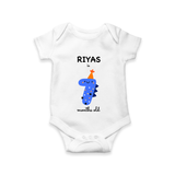 Milestone Romper for 7th Month | Soft Cotton Personalized Romper/Onesie | Unisex Design - WHITE - New Born (Chest 14")