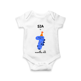 Celebrate The Seventh Month Birthday Custom Romper, Featuring with your Baby's name - WHITE - 0 - 3 Months Old (Chest 16")