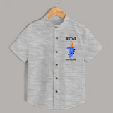 Milestone Shirt for 7th Month | Soft Cotton Personalized Shirt | Unisex Design - GREY - 0 - 6 Months Old (Chest 23")