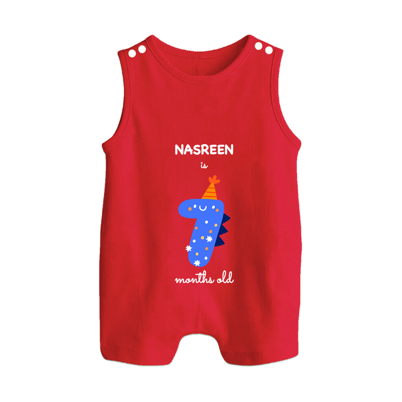 Celebrate Your Baby's 7-Month Journey With Our Beautifully Customized Baby Romper Suit, Perfect For Capturing Magical Memories - RED - 0 - 5 Months Old (Chest 18")