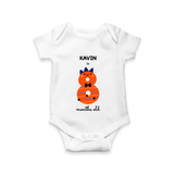 Celebrate Your Baby's 8-Month Journey With Our Beautifully Customized Baby Romper, Perfect For Capturing Magical Memories - WHITE - 0 - 3 Months Old (Chest 16")