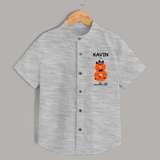 Milestone Shirt for 8th Month | Soft Cotton Personalized Shirt | Unisex Design - GREY - 0 - 6 Months Old (Chest 23")