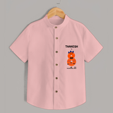 Celebrate The Eighth Month Birthday Custom Shirt, Featuring with your Baby's name - PEACH - 0 - 6 Months Old (Chest 21")
