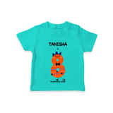 Celebrate The Eighth Month Birthday Custom T-Shirt, Featuring with your Baby's name - TEAL - 0 - 5 Months Old (Chest 17")